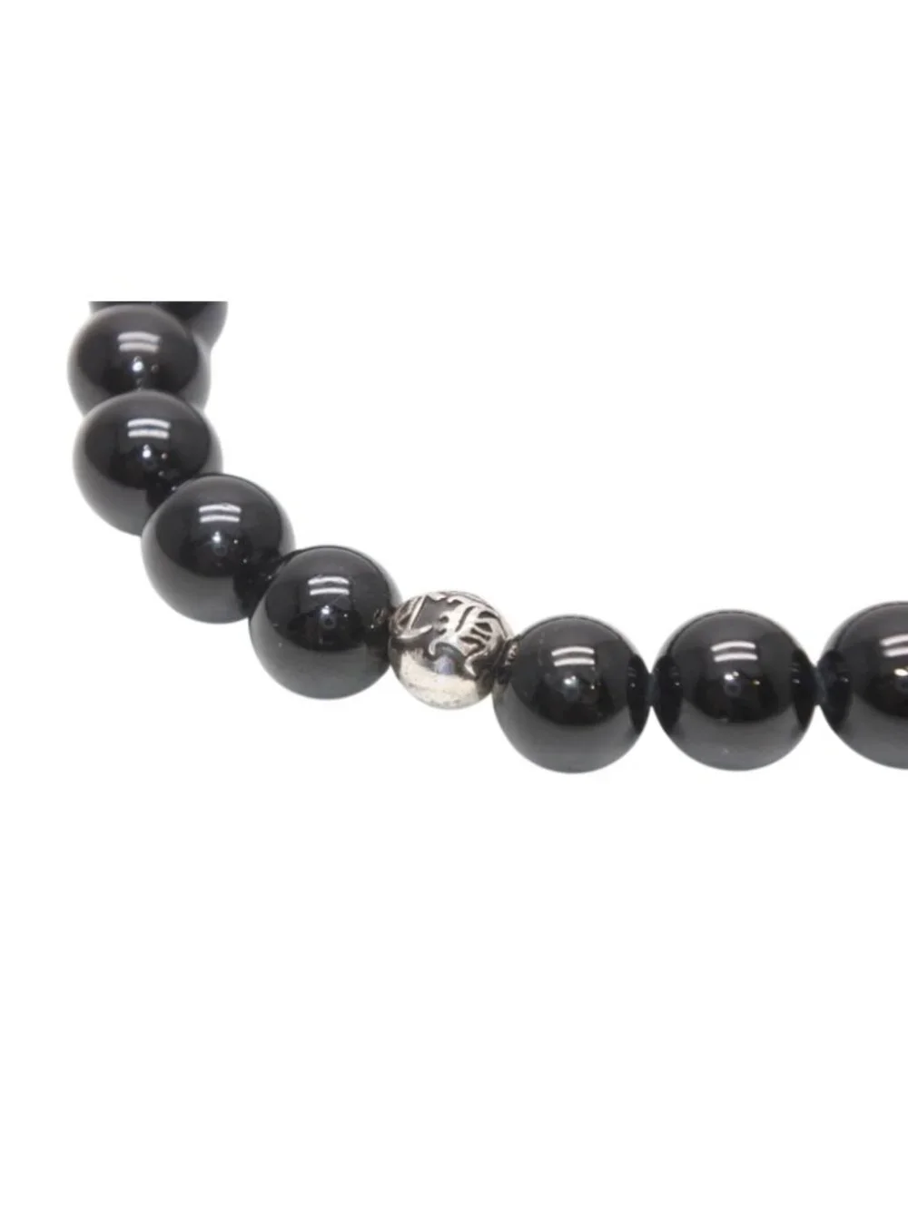 Chrome Hearts 8 Bead Bracelet Onyx 925 Sterling Silver